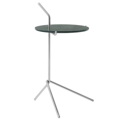 Halten Beistelltisch SH9, Polierter Stahl & Verde Guatemala Marmor