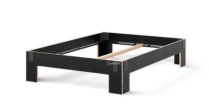 Tagedieb Bett, 160 x 200 cm, Ohne Kopfteil, FU (Sperrholz, Birke) schwarz, Anthrazitgrau, Ohne Lattenrost