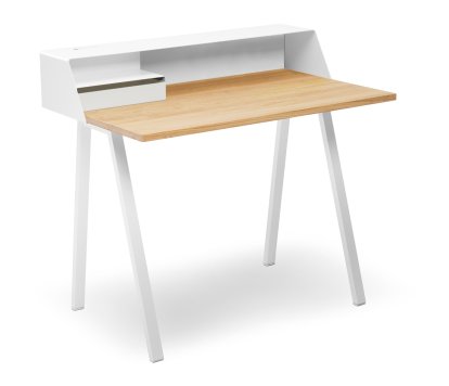 PS04 / PS05 Sekretär, B 100 x T 63 cm (PS04), Reinweiß (RAL 9010), Reinweiß RAL 9010, Mit Elektrobox