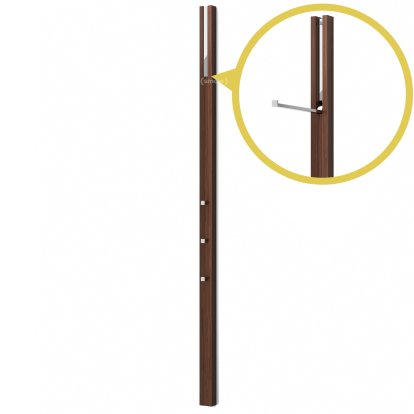 Line Garderobe, Nussbaum matt, Chrom glänzend