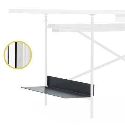 CPU-Halter für Eiermann Gestelle, Für Eiermann 1 & 2 Tischgestell 66 cm, Chromoptik