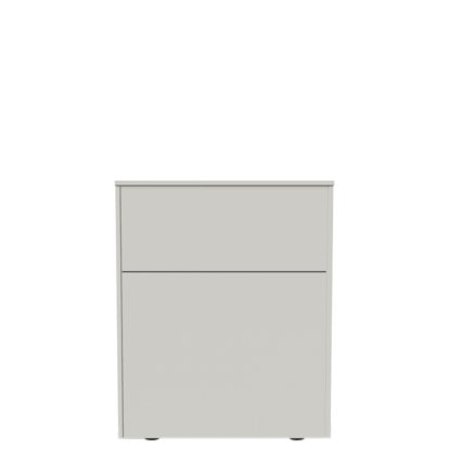 Aventa Sideboard mit Tür und Schubkasten, 60 cm, 3 Höhenraster, Melamin weiß, Kunststoffgleiter