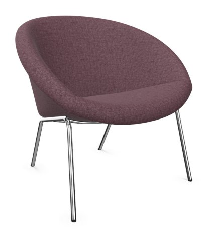 369 Sessel, Stoff Gaia amethyst, hochglanz-verchromt
