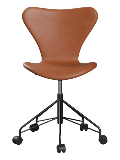 Serie 7 Drehstuhl 3117/3217 Vollpolsterung, Ohne Armlehnen, Leder Grace walnut, Black