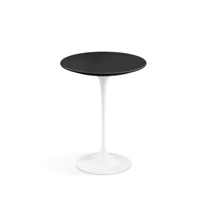 Saarinen Beistelltisch rund, 41 cm, weiß, Fenix schwarz