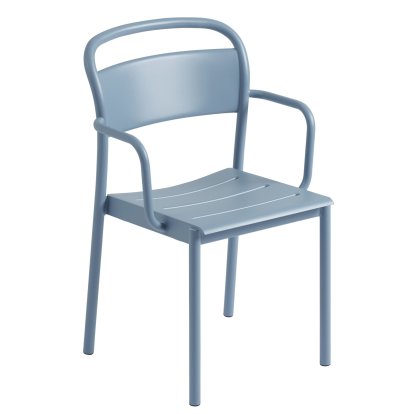 Linear Steel Armlehnstuhl, Pale blue