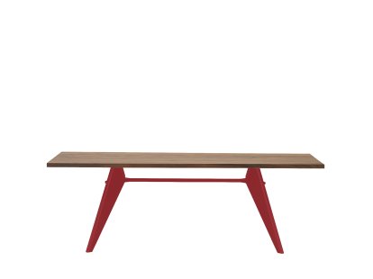 EM Tisch, 220 x 90 cm, Amerikanischer Nussbaum massiv, geölt, Japanese red