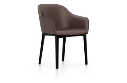 Softshell Armchair, Basic dark, Leder (Standard), Kastanie, Filzgleiter für harte Böden