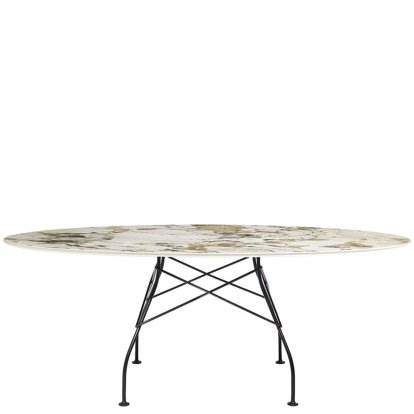 Glossy Tisch, Oval 192 x 118 cm, schwarz, Symphonie 