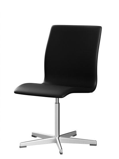 Oxford Bürodrehstuhl, Ohne Armlehnen, Niedriger Rücken, Standfuß, Softleder, Black