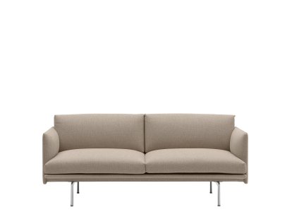 Outline Sofa, Zweisitzer, Ecriture 240 - beige, Aluminium, poliert