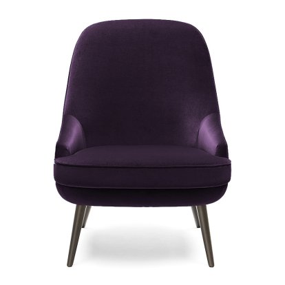 375 Sessel, Hoher Rücken, Stoff Harald aubergine