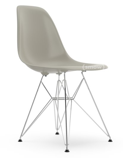 Eames Plastic Side Chair DSR, Kieselstein, Ohne Polsterung, Ohne Polsterung, Standardhöhe - 43 cm, Verchromt