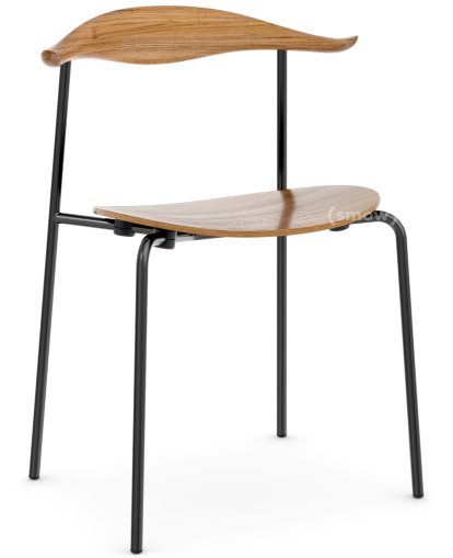 CH88T Stuhl, Pulverbeschichtet, schwarz, Eiche lackiert