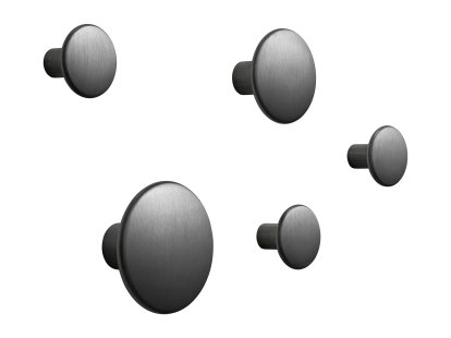 The Dots Metal Wandhaken 5er Set, Schwarz