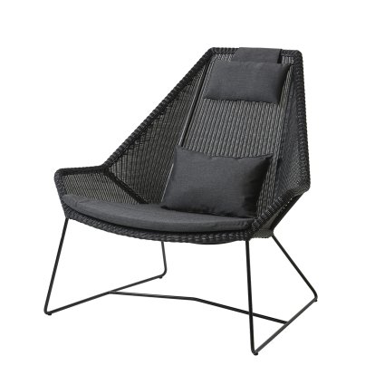 Breeze Loungesessel Highback, Black, Natté - Black