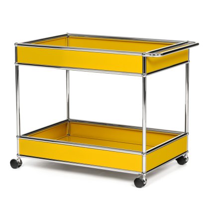 USM Haller Barwagen Typ II verkleidet, Goldgelb RAL 1004, Hart für Teppichboden