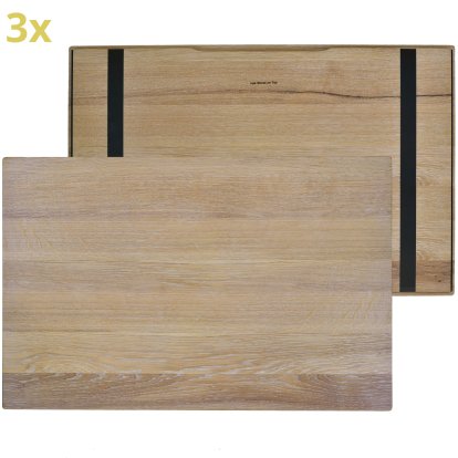 Holzauflage (3er Set) für USM Haller Regale, Größe XL, 75 cm x 50 cm, Eiche, weißgeölt