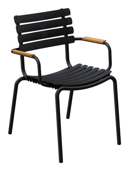 ReCLIPS Stuhl, Black, Bambus-Armlehnen