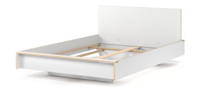 Flai Bett, 140 x 200, Mit Kopfteil, CPL weiß, Ohne Lattenrost