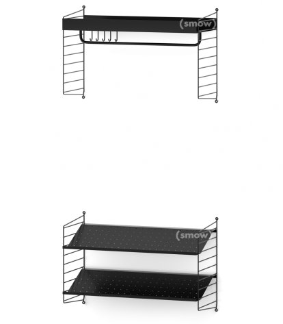 String System Garderobe, Variante 1 (B 80cm), Schwarz