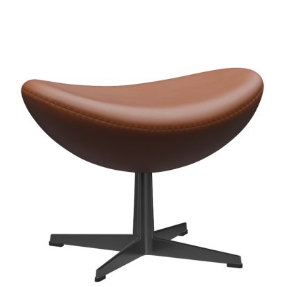 Egg Fußhocker, Leder Essential, Walnut, Black