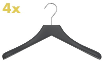 Kleiderbügel 0112 4er Set, Schieferschwarz, Chrom glänzend