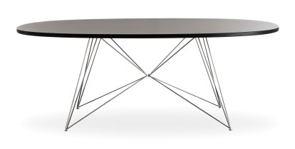 Tavolo XZ3 Oval Tisch, Fenix schwarz, Verchromt