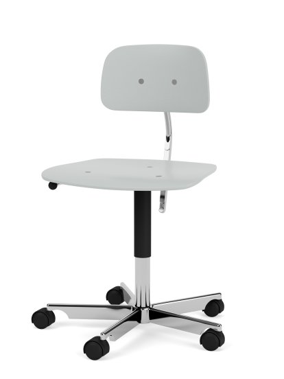 Kevi 2533 Drehstuhl, A / 38 - 51 cm, Oyster, Polished aluminium