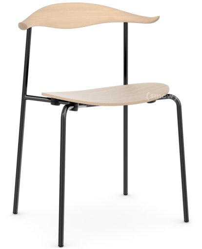 CH88T Stuhl, Pulverbeschichtet, schwarz, Buche geseift