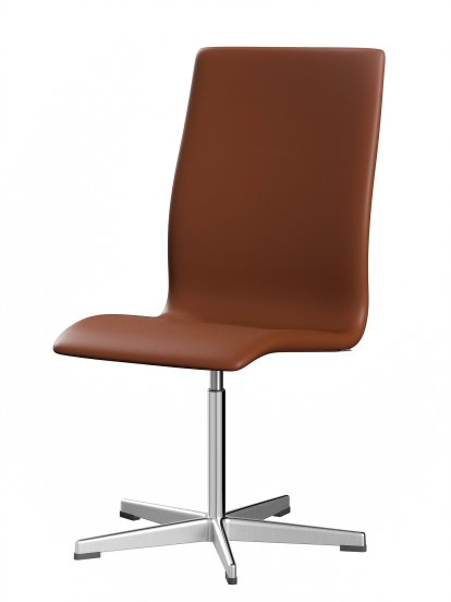 Oxford Bürodrehstuhl, Ohne Armlehnen, Mittelhoher Rücken, Standfuß, Softleder, Cognac