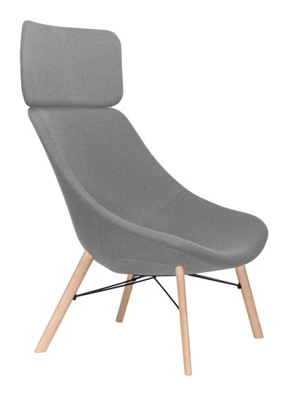 Auki Lounge Sessel, Hallingdal 130 - hellgrau, Mit Kopfstütze