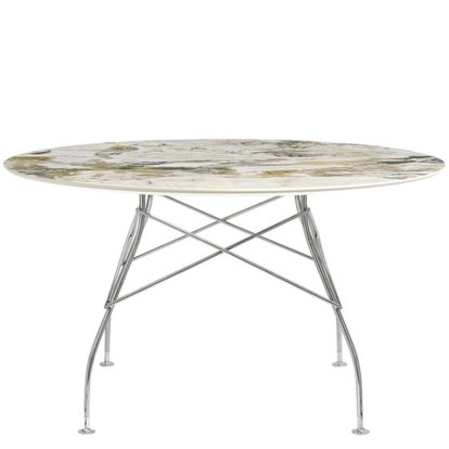 Glossy Tisch, Rund Ø128 cm, verchromt, Symphonie 