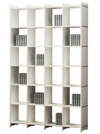Mocoba Regal mit Aufsätzen 33, 6 Elemente (222 cm), 4 Elemente (142 cm)
