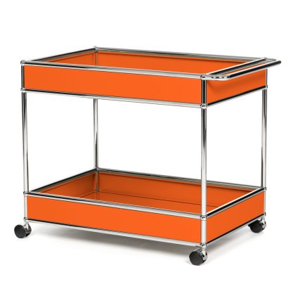 USM Haller Barwagen Typ II verkleidet, Reinorange RAL 2004, Hart für Teppichboden