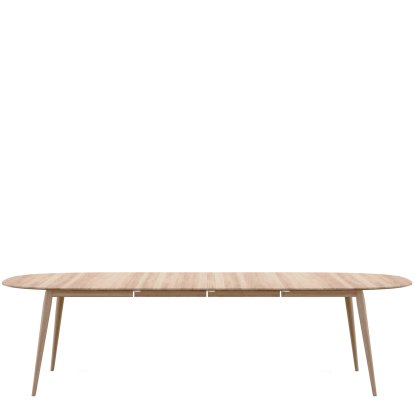 PLAYdinner Lamé Tisch, Eiche weiß geölt, Mit zwei Einlegeplatten (L 180-280 cm)