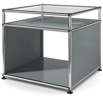 USM Haller Beistelltisch mit Aufsatz, Mittelgrau RAL 7005