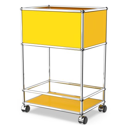 USM Haller Bar Sideboard Typ 2, Goldgelb RAL 1004, Harte Rollen für Teppichboden