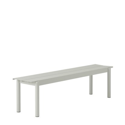 Linear Steel Bank, L 170 x B 39 cm, Grey