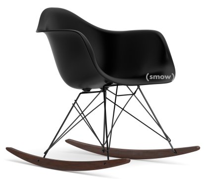 Eames Plastic Armchair RAR, Tiefschwarz, Beschichtet basic dark, Ahorn dunkel