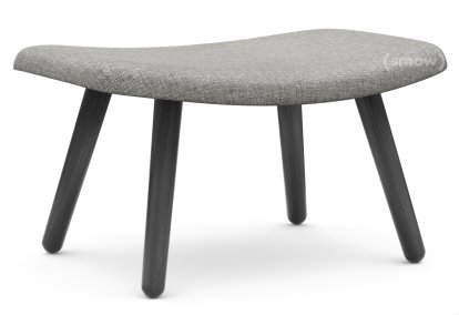 About A Lounge Ottoman AAL 03, Hallingdal 116 - warmgrau, Eiche schwarz lackiert