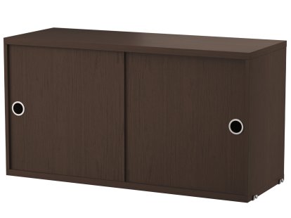 String System Hängeschrank mit Schiebetüren, Eichenfurnier dunkel, 30 cm