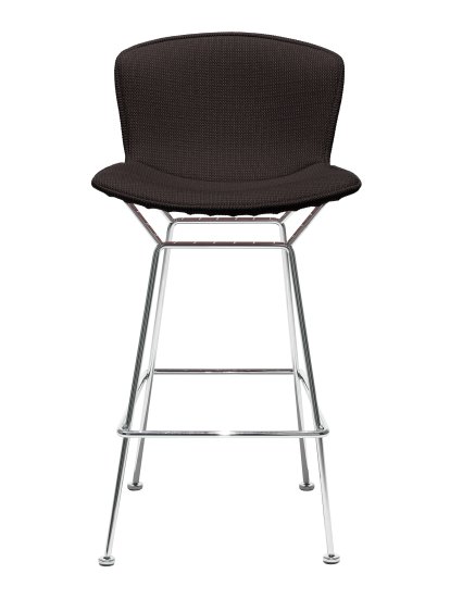 Bertoia Barstuhl, voll gepolstert, verchromt, Black (Tonus 128)