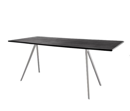 Baguette Outdoor Tisch, Italienischer Schiefer, Weiß, 160 x 90 cm