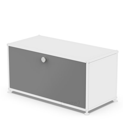 USM Haller Klapptür für USM Haller Regale, 75 cm x 35 cm, Mittelgrau RAL 7005, ohne Schloss