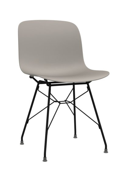 Troy Stuhl, Beige, Schwarz lackiert