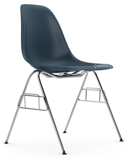 Eames Plastic Side Chair DSS / DSS-N, Meerblau, Ohne Polsterung, Ohne Polsterung, Ohne Reihenverbindung (DSS-N)