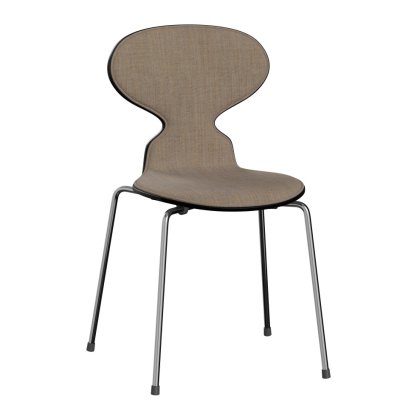 Ameise 3101 Stuhl mit Frontpolster, Lack, Black, Remix 242 - Hellbraun, Chrome