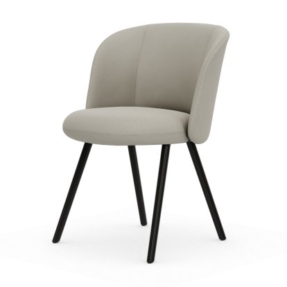 Mikado Stuhl, Vierbein-Untergestell, 4-Bein, Aluminium pulverbeschichtet basic dark, Plano, Pergament / cremeweiß, Gleiter für Teppichboden