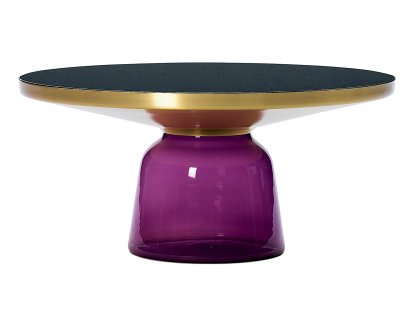 Bell Couchtisch, Messing, klar lackiert, Amethystviolett